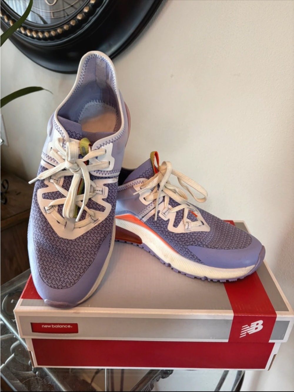 New Balance Women's Lavender and White Athletic Sneakers